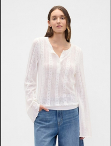 Pointelle Henley Top