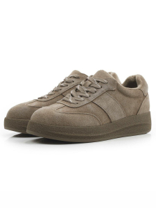 03-WH1196-03 BEIGE Кроссовки демисезонные женские (натуральная замша, байка)