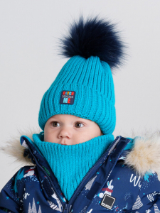 Комплект для мальчика: шапка, снуд