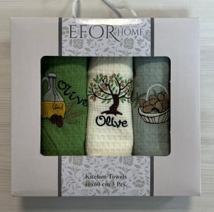 Набор кухонных салфеток EFOR (3шт) (40*60) ОЛИВКИ