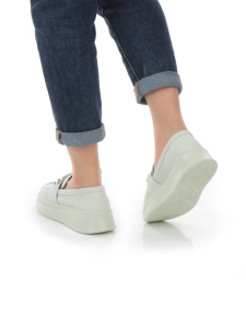 03-PDD169-5 LT. GREEN Полуботинки женские (натуральная кожа)