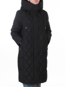 8353 BLACK Пальто зимнее женское (200 гр. холлофайбер)