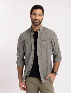 COTTON CANVAS LONG SLEEVE SHIRT