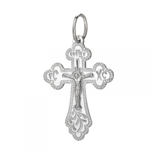 крест из серебра штампованный белый