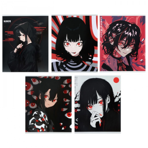 Тетрадь 48 листов в клетку, Calligrata «Аниме. Черное и красное», МИКС