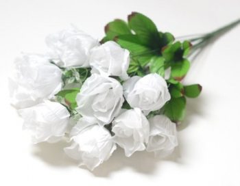 Искусственные цветы, Ветка в букете бутон роз 14 голов (1010237)