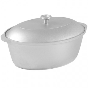 Утятница алюминиевая 5,5л 35х23х14см, литая, металлическая жаропрочная крышка (Россия)