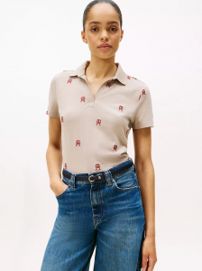 Allover Monogram Split-Placket Polo