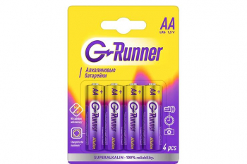 Батарейки алкалиновые «G-runner» AA/LR6, 1,5 V, в блистере 4 батарейки, (упаковка 12 шт)