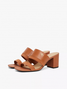 Block-Heel Leather Sandal