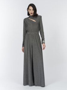 Комбинезон с длинным рукавом из сияющего трикотажа