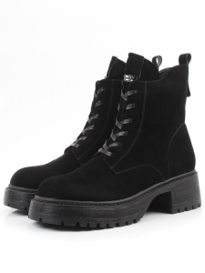 04-M3-1479 BLACK Ботинки зимние женские (натуральная замша, натуральный мех)