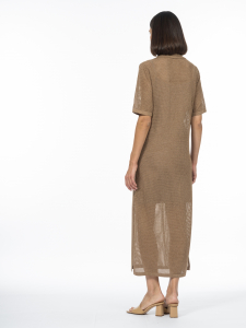 Платье-поло, связанное сеткой