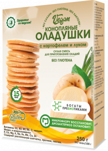 Конопляные оладушки с картофелем и луком