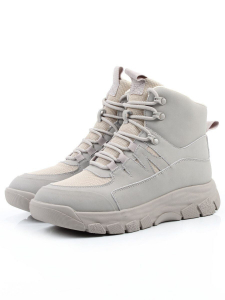 04-WB011-2M GRAY Кроссовки зимние женские (натуральная кожа, 100% шерсть)