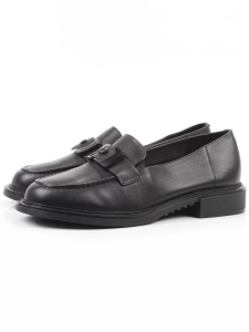 03-DEB57-1 BLACK Лоферы женские (натуральная кожа)