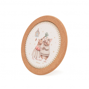 Подставка под горячее из пробкового дерева и доломита 20 см арт. 0185