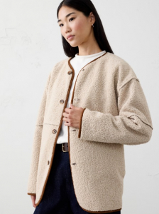 Reversible Vegan Suede Sherpa Jacket