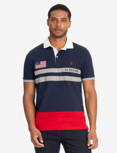 COLORBLOCK PIQUE POLO SHIRT WITH TWILL COLLAR