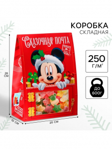 Коробка новогодняя подарочная складная «Сказочная почта», 20?28?10 см, Микки Маус