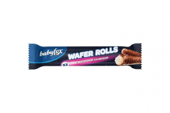 «BabyFox», трубочки Wafer Rolls с молочной начинкой, 16 г (упаковка 26 шт)