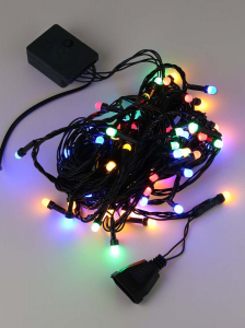 Гирлянда крупный диод 70 LED 8 м зелёный провод цветная