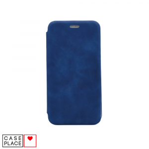Чехол-книжка из кожи PU для Xiaomi Redmi 6A синий мрамор