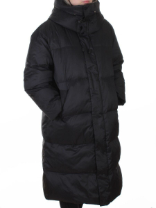 3063 BLACK Пальто пуховое женское оверсайз (утиный пух)