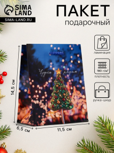 Пакет подарочный новогодний ламинированный, «Чудеса рядом», 11.5?6.5?14.5 см