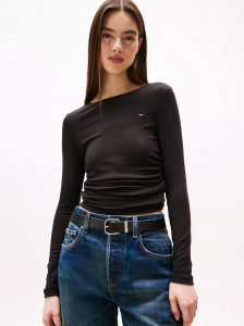 Tommy Jeans Ruched Long-Sleeve Top