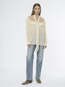 Блуза с кружевной кокеткой