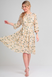 Платье Verita 2202 бежевый цветы