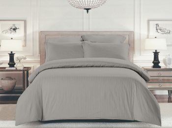 Комплект постельного белья Шпинель серый страйп-сатин