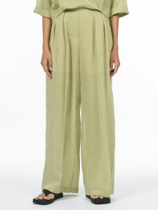 Брюки цвета лайма в тонкую полоску