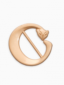 Пряжка для платка «Лисичка» с хвостиком, цвет матовое золото