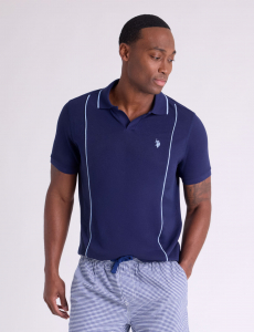 JOHNNY COLLAR PIQUE POLO SHIRT WITH RIB BAND