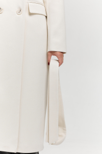 Пальто женское демисезонное 26102 (молочный/рубчик)