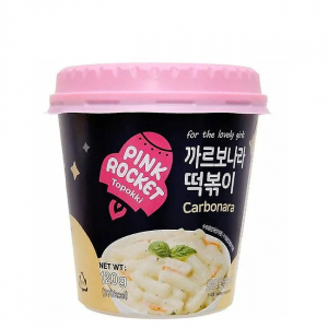 Рисовые палочки Токпокки Pink Rocket с соусом карбонара, 120 г