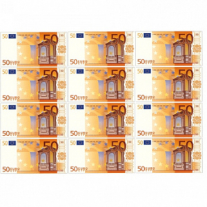 Евро малые, картинка на вафельной бумаге 20*30 см