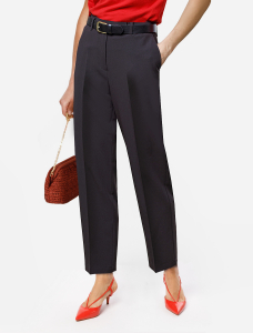 Укороченные, прямые брюки из  поливискозы с эластаном