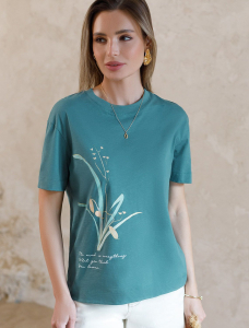 Футболка из фактурного полотна с авторским принтом