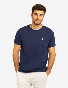 TIPPED CREW NECK COLLAR T-SHIRT