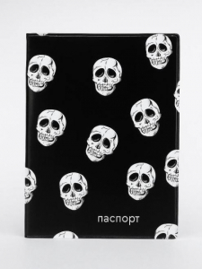ОБЛОЖКА ДЛЯ ПАСПОРТА «Skulls», плотность 600 мкм