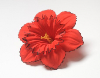 Искусственные цветы, Слои нарцисс бархатный для ветки, венка красный с черным кантом