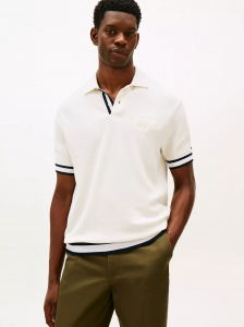 Classic Fit Script Logo Tipped Polo