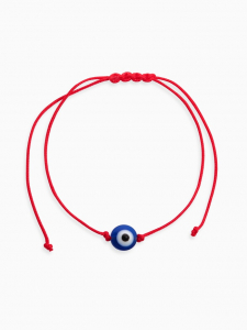 Браслет-оберег «Красная нить» талисман защиты, глазик от сглаза, синий, d=8 см