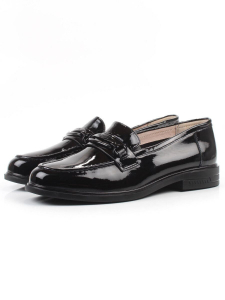 03-DEB33-2 BLACK Лоферы женские (натуральная кожа)