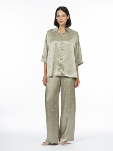 Блуза в пижамном стиле из вискозного жаккарда