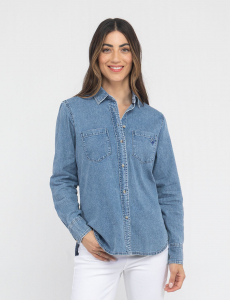 LONG SLEEVE MULTI TONAL CHAMBRAY SHIRT