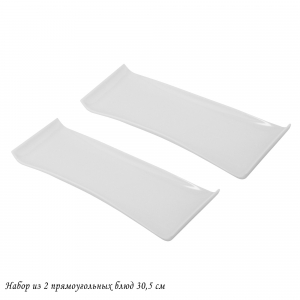 118-028 Набор из 2 прямоугольных блюд 30,5см BIANCO в под.уп.(х24)Фарфор